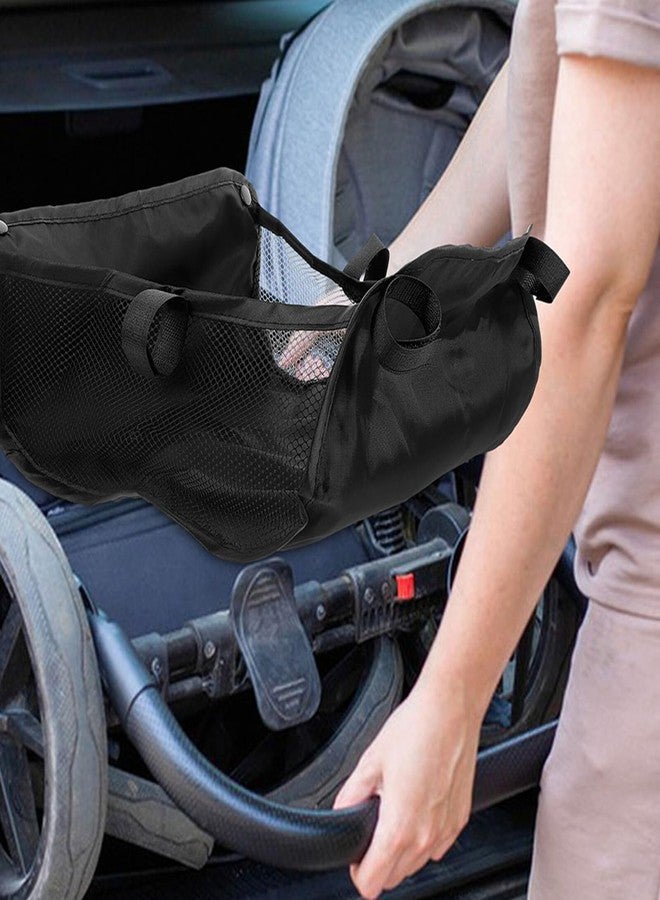 Yardenfun 2pcs Universal Stroller Basket Attachment Large Capacity Under Stroller Storage Bag for Trend Wagon Accessories and Easy to Install Organizer for Stroller Storage - Image 4